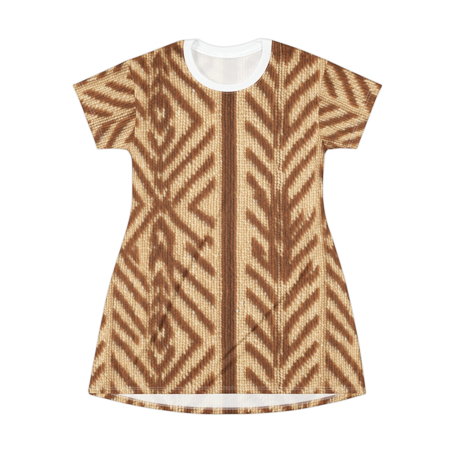 African-inspired Sand and Tan mud cloth T-Shirt Dress