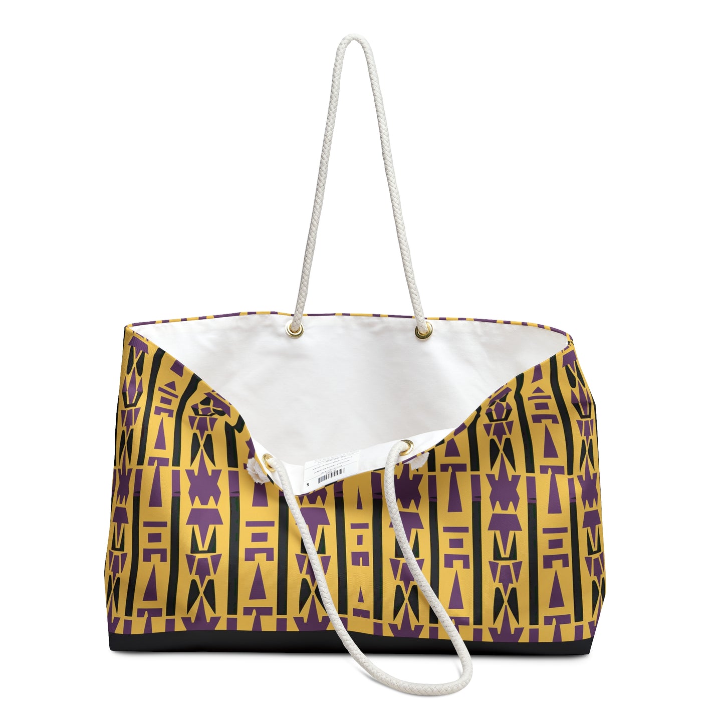 Gold and Royal Purple and Black African Print Inspired Weekender Bag