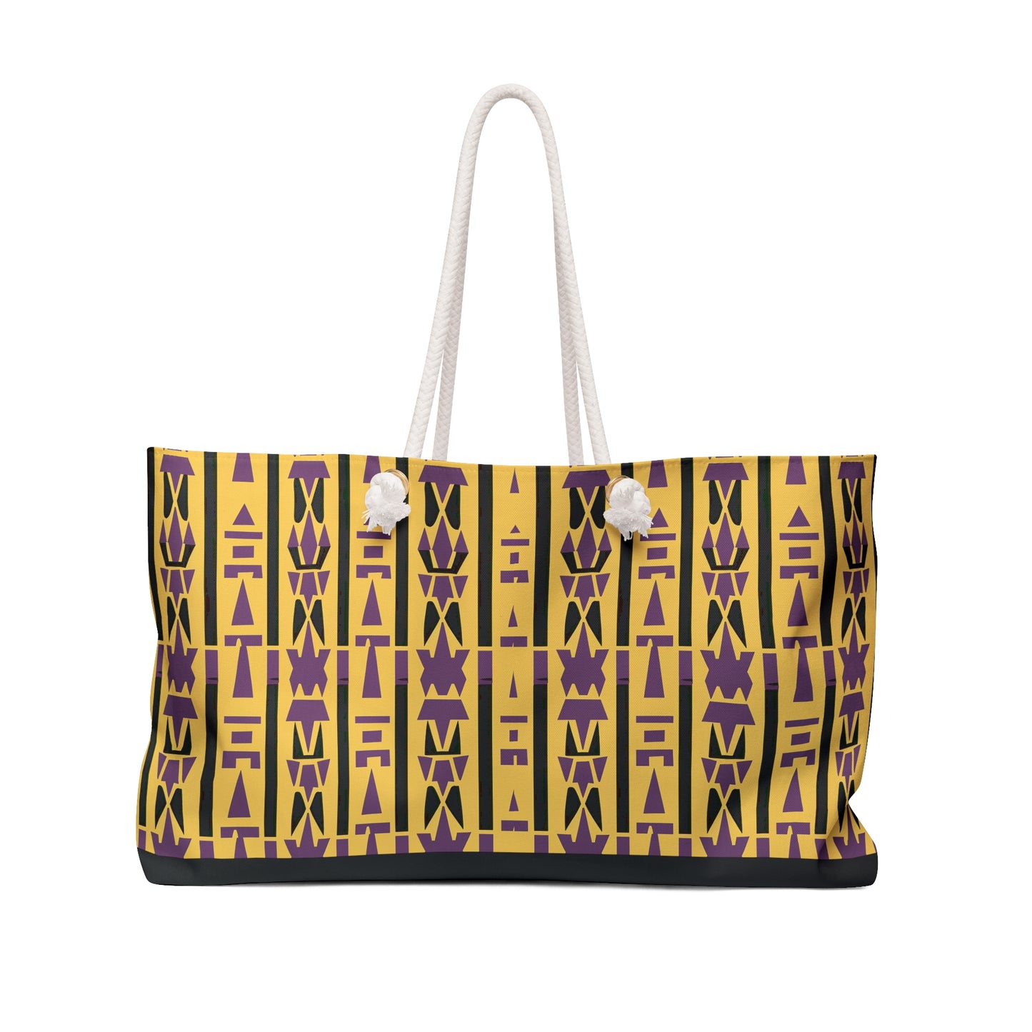 Gold and Royal Purple and Black African Print Inspired Weekender Bag