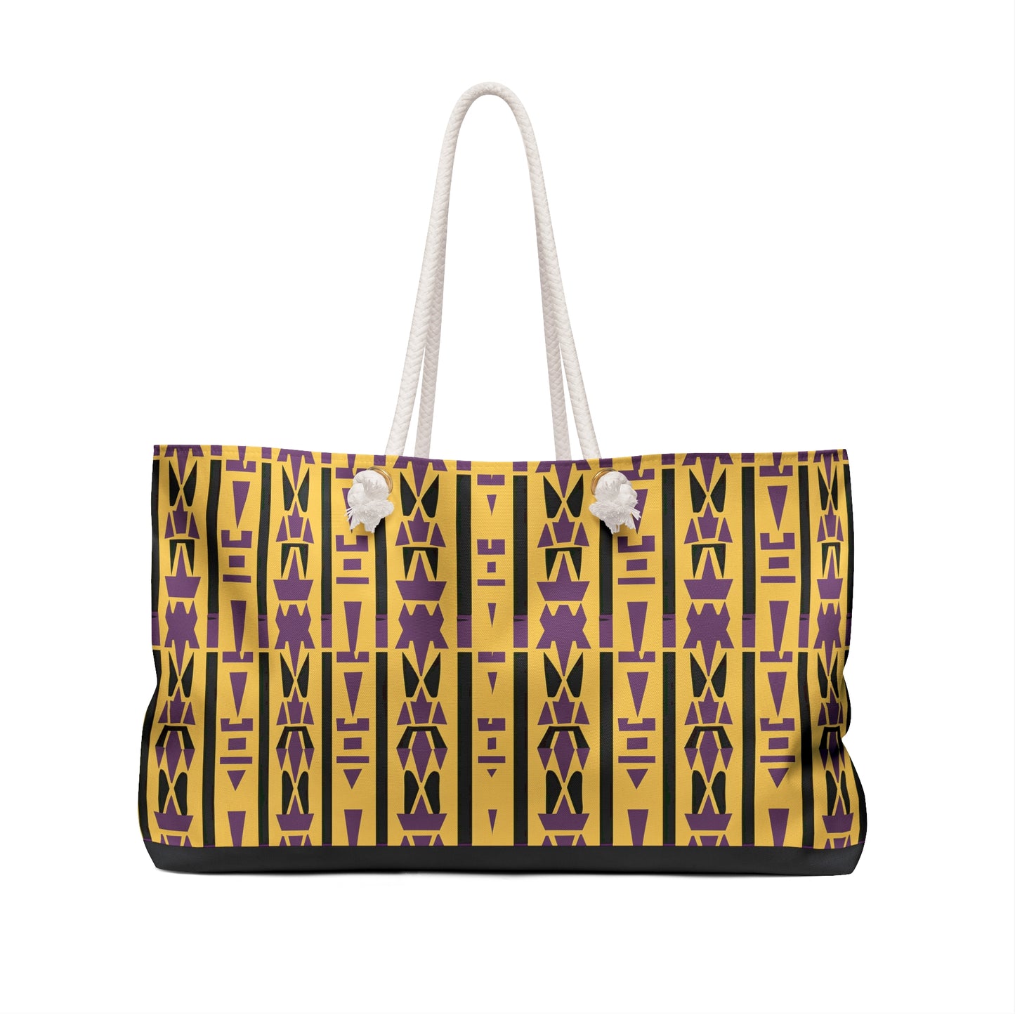 Gold and Royal Purple and Black African Print Inspired Weekender Bag