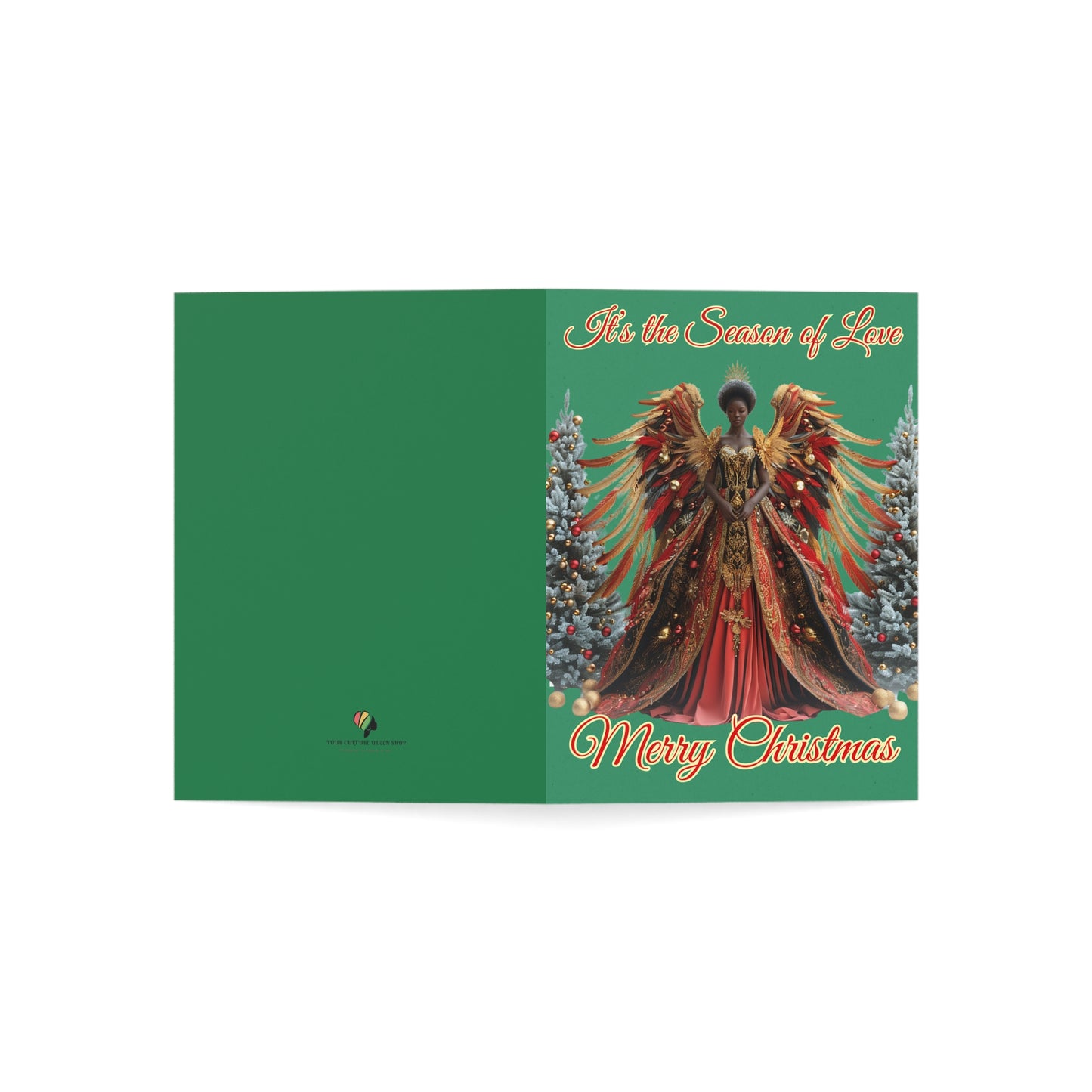 African American Angel Christmas Card Elegant Holiday Greeting Season of Love Bulk Pack Seasonal Versatility, 10, 30, 50pcs