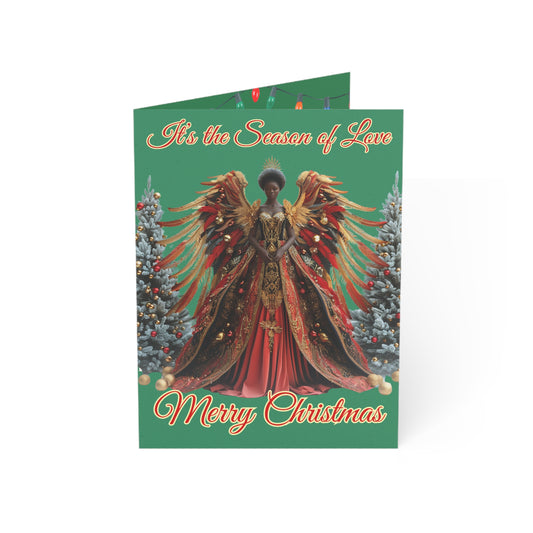 African American Angel Christmas Card Elegant Holiday Greeting Season of Love Bulk Pack Seasonal Versatility, 10, 30, 50pcs