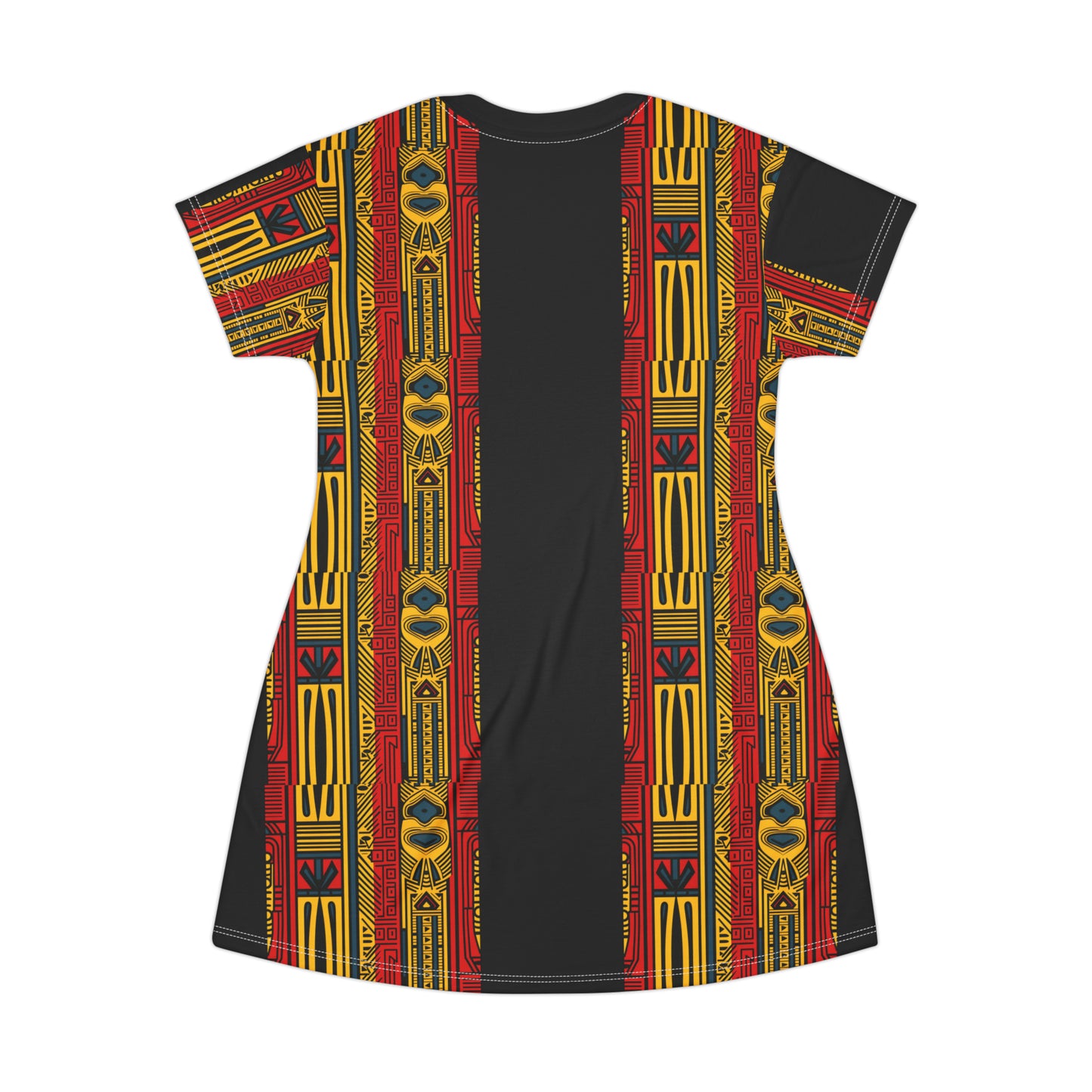 African striped print and solid patternT-Shirt Dress