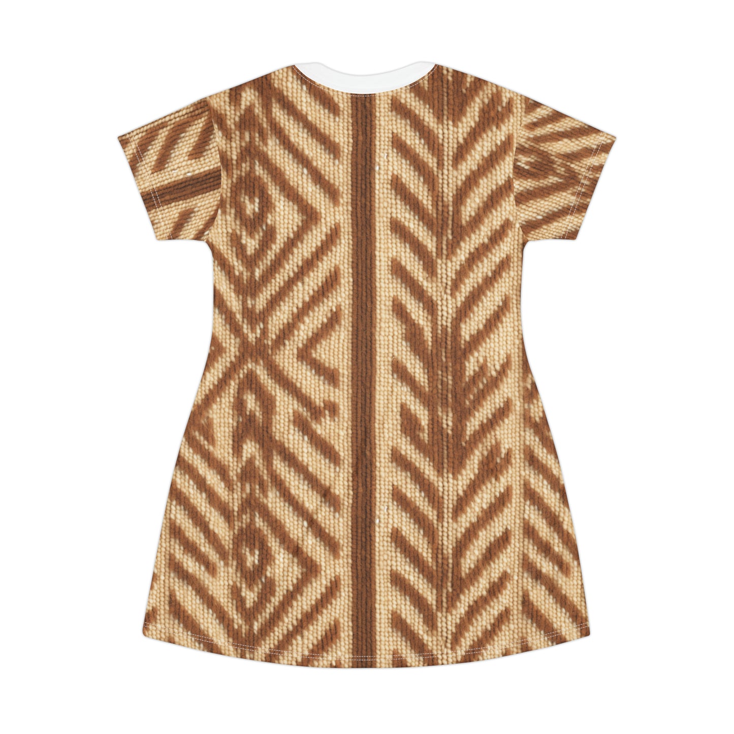 African-inspired Sand and Tan mud cloth T-Shirt Dress